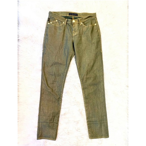 ROCK REPUBLIC Gold Coated Berlin Skinny Jeans - Picture 2 of 5